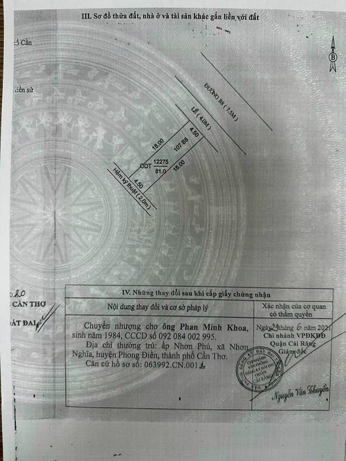 Bán nền đường B8 KDC Phú An, Phú Thứ, Cái Răng, Cần Thơ 